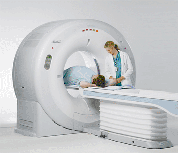 Image: The Aquilion LB large bore CT scanner (Photo courtesy of Toshiba Medical Systems).